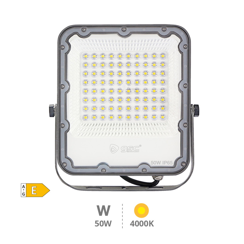 Proyector aluminio LED 50W 4000K IP65 Gris