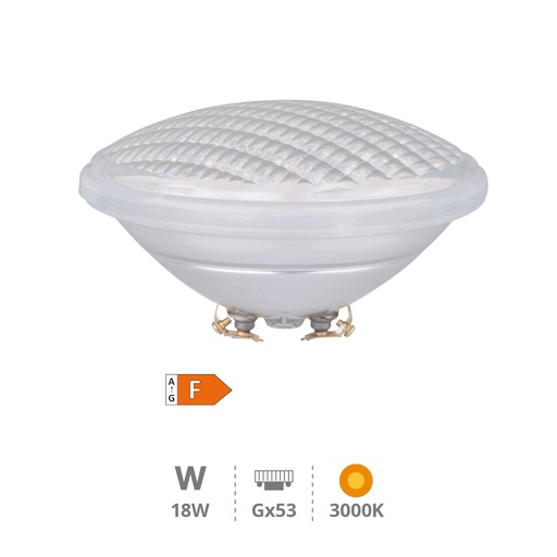 [201400002] Lámpara LED piscina PAR56 18W GX53 3000K