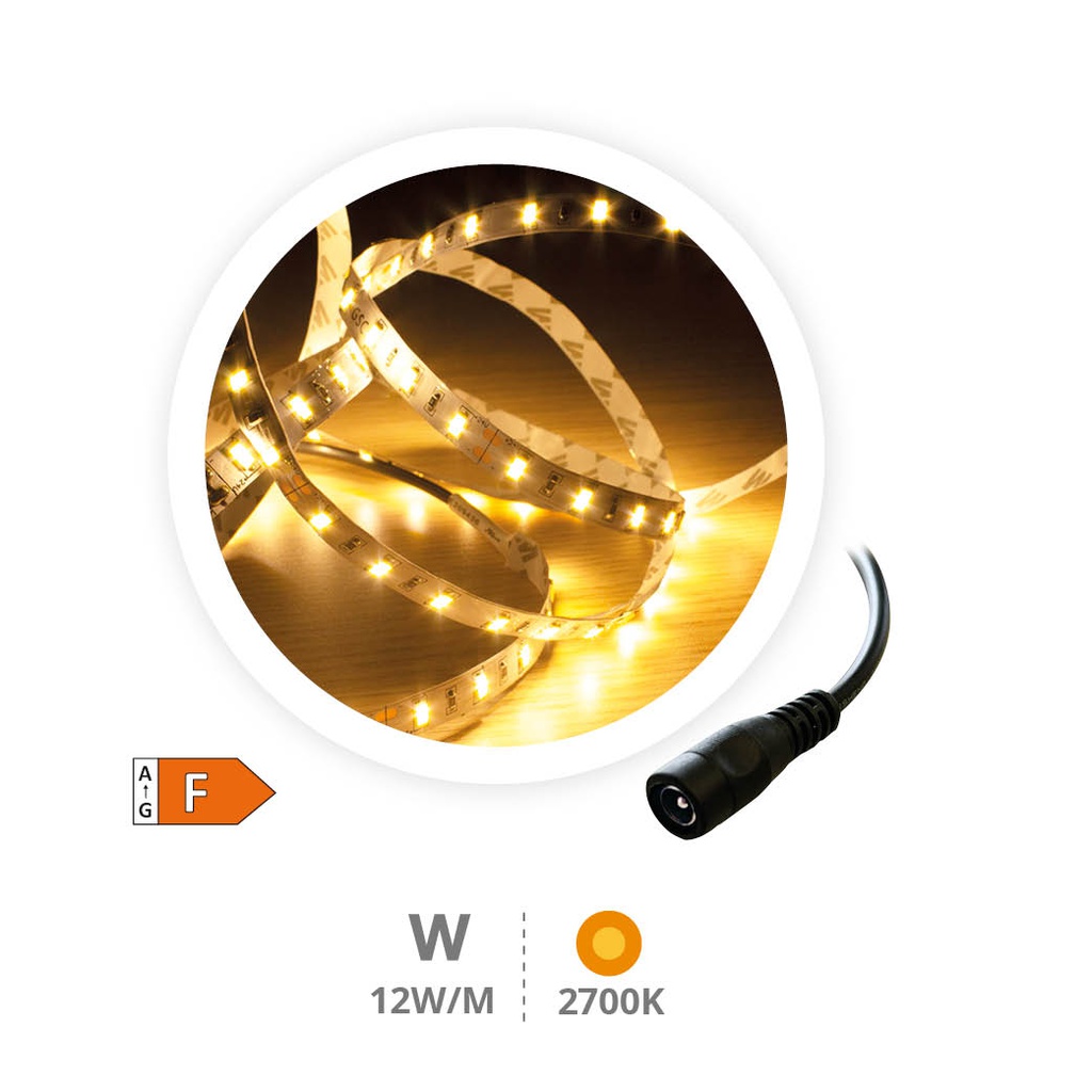 Rollo 5M tira LED 12W/M 2700-3000K 24V