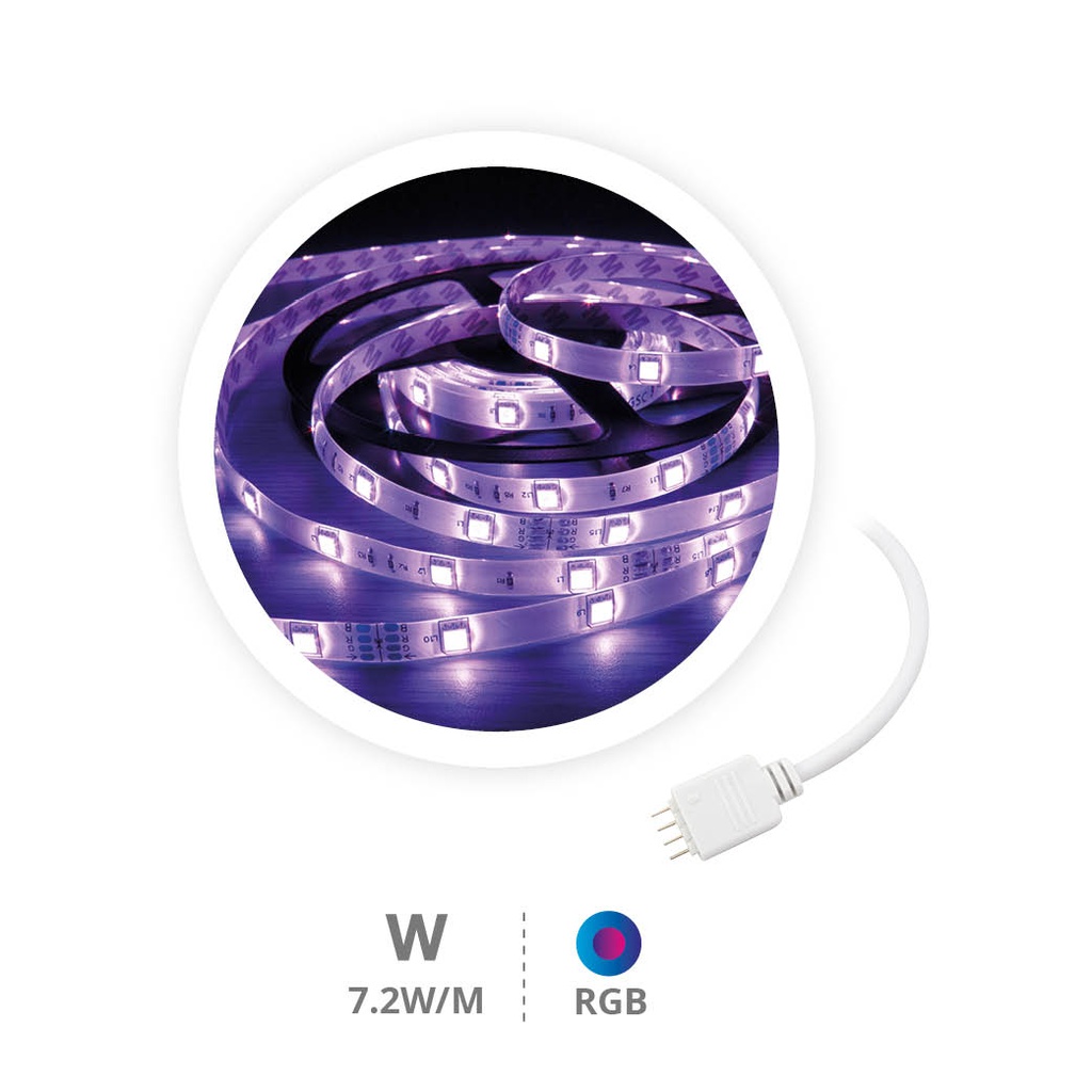 Rollo 5M tira LED 7,2W/M RGB IP44 24V