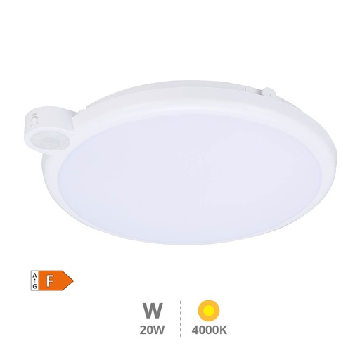 [203610007] Plafón techo LED Kamina con sensor movimiento y crepuscular 20W 4000K