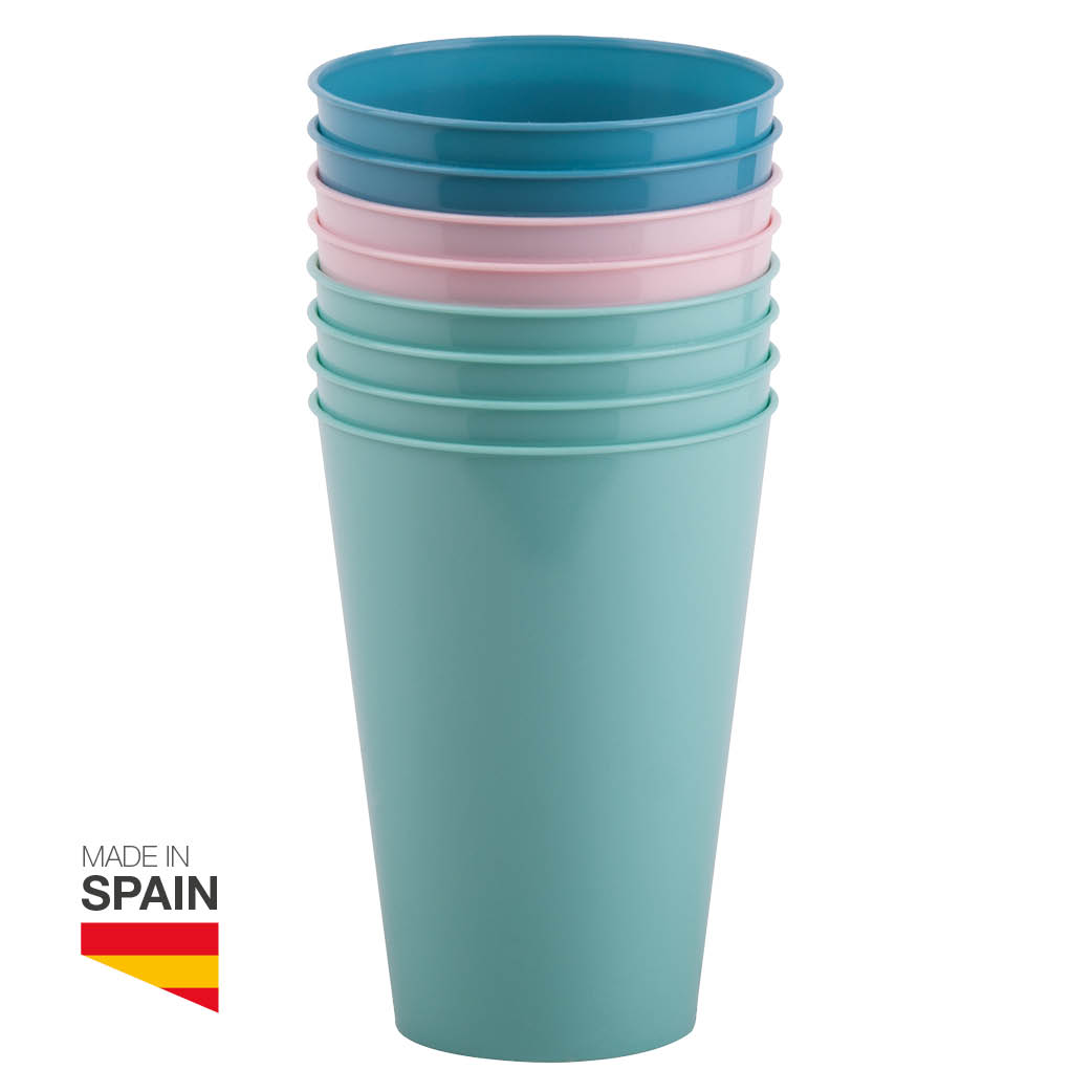 Set 8 vasos reutilizables 450ml