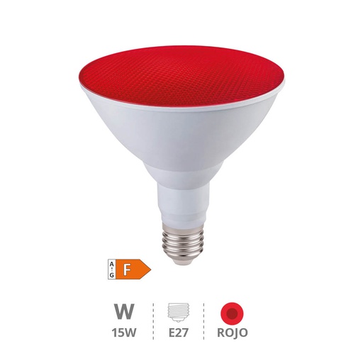 [200620025] Bombilla LED PAR38 15W E27 Rojo IP65