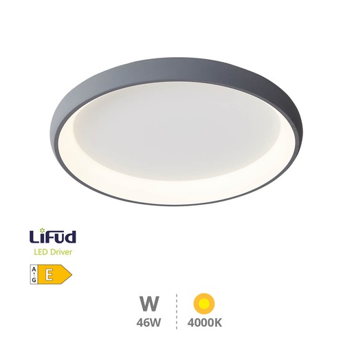 [203605078] Plafón techo LED Simola redondo 46W 4000K Gris