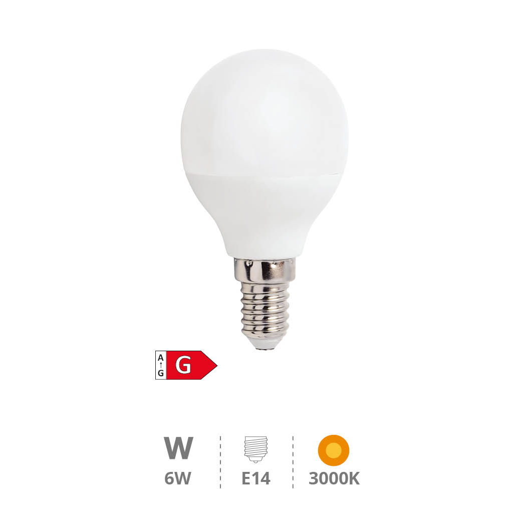 Bombilla LED esférica 6W E14 3000K - Libertina