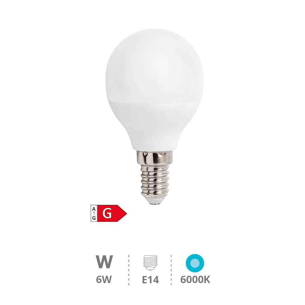 Bombilla LED esférica 6W E14 6000K - Libertina