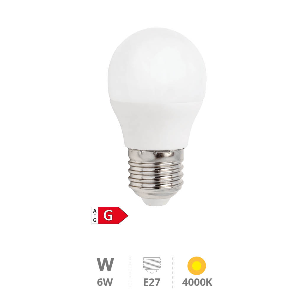 Bombilla LED esférica 6W E27 4200K - Libertina