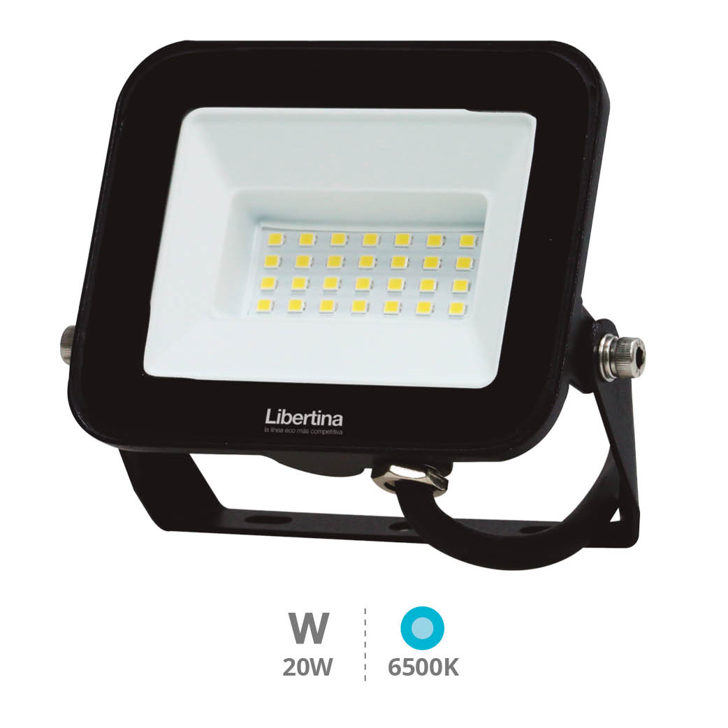 Proyector LED 20W 6500K IP65 Negro - Libertina