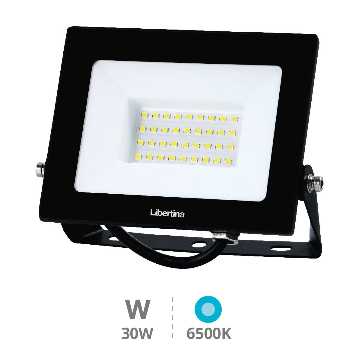 Proyector LED 30W 6500K IP65 Negro - Libertina