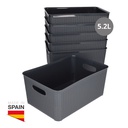 [402030004] Cesto organizador plástico 5,2L Gris - 6u retráctil