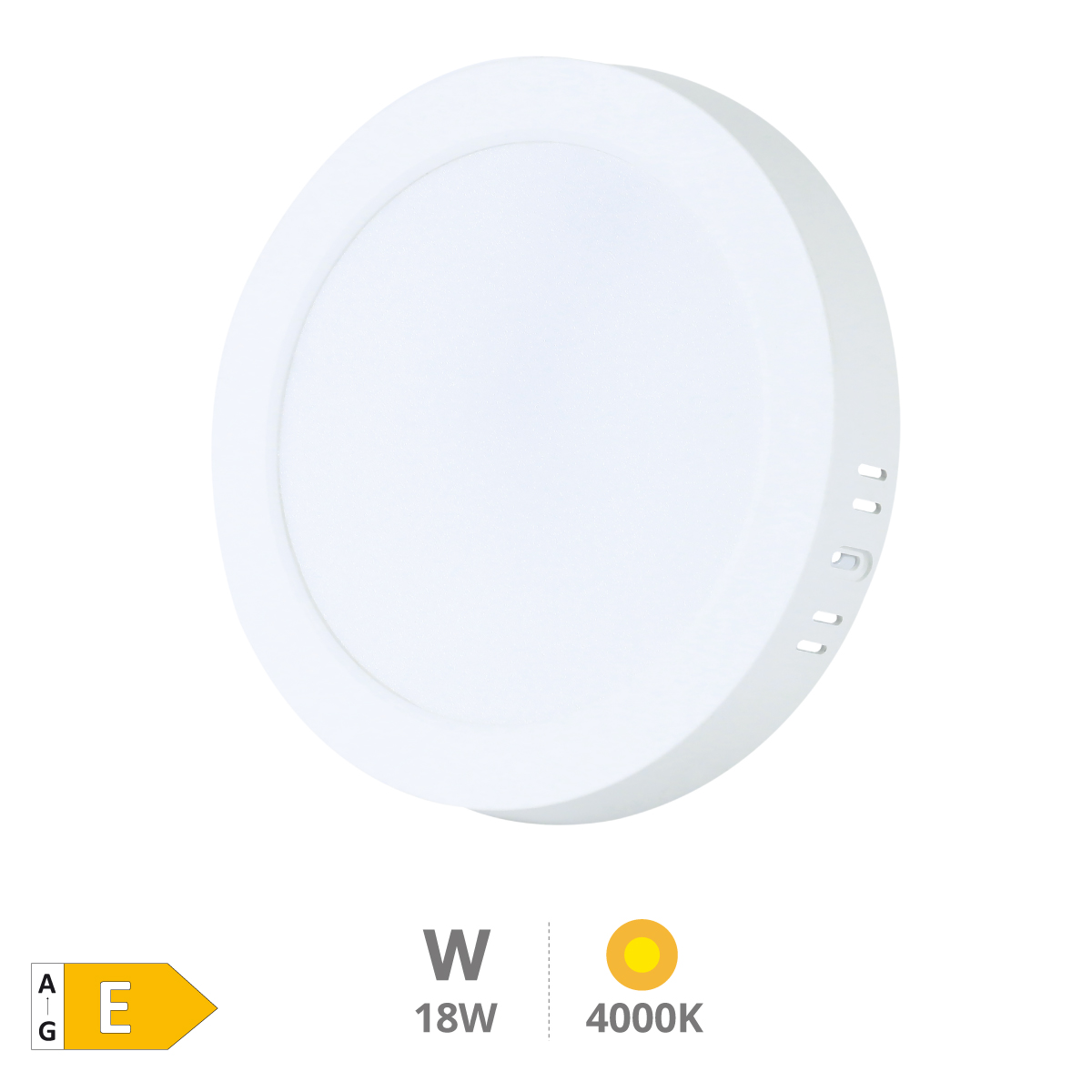 Downlight superficie LED redondo Tikan 18W 4000K Blanco - Libertina