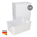 Cesto organizador plástico 3,3L Blanco - 6u retráctil