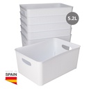 [402030008] Cesto organizador plástico 5,2L Blanco - 6u retráctil