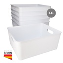 [402030010] Cesto organizador plástico 14L Blanco - 6u retráctil