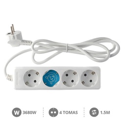 [000000002] 4 way socket White (3x1.0mm) 1,5M wire