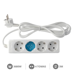 [000000018] 4 way socket White (3x1.5mm) 3M wire