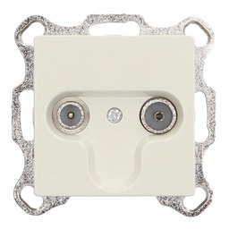 [000201015] Base de empotrar TV-FM 9.5mm Blanco 56x56mm