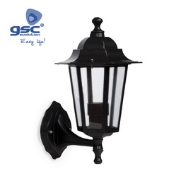 [000701856] Lenna series bottom mounted arm wall garden light E27 black