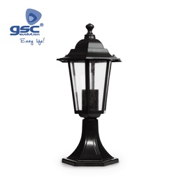 [000701859] Farol de jardín sobremuro Serie Lenna E27 Negro