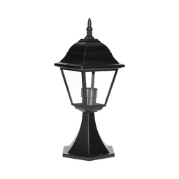 [000701906] Farol de jardín sobremuro Serie Luna E27 Negro