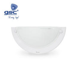 [000701937] Aplique de parede semicircular branco E27 20 W (60 W)