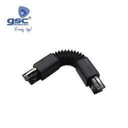 [000705288] Conector flexible 3 vias para foco carril LED Negro