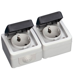 [001200257] Double sucko waterproof 16A IP44