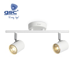 [001905357] Foco techo doble lineal Serie Edina GU10 Blanco