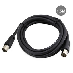 [002600914] Cable coaxial TV 1,5M de macho a hembra Negro