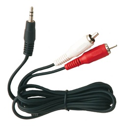 [002600931] Conexión audio-video jack 3.5mm a 2 RCA macho