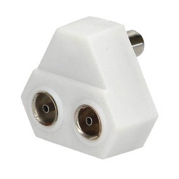 [002600939] Distribuidor TV triangular de 1 macho a 2 hembras 9.5mm