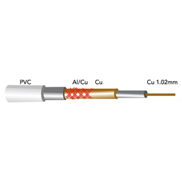 [002600942] Rolo 100 m cabo coaxial Cobre cond. central 1,02 Cu