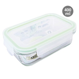 [002703105] Rectangular airtight glass tupper 400ml