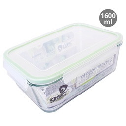 [002703107] Rectangular airtight glass tupper 1600ml