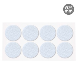 [003802752] Jeu 8 feutres adhésifs ronds Ø25 mm - Blanc