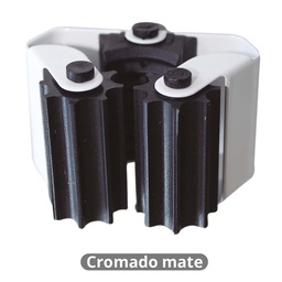 [003803801] Sujetaescobas acero con rodillos goma - Cromado mate