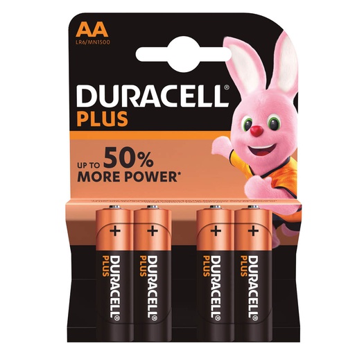 [009000112] Pila alkalina DURACELL Plus LR6 (AA), Blíster 4