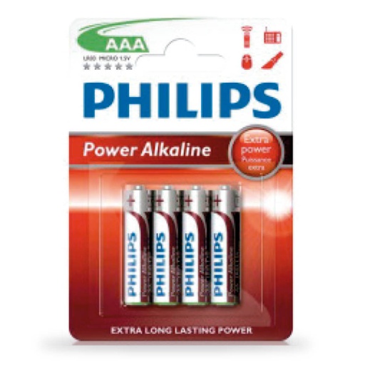 [009000311] Pila alkalina PHILIPS LR03 (AAA) Blíster 4 Ud.