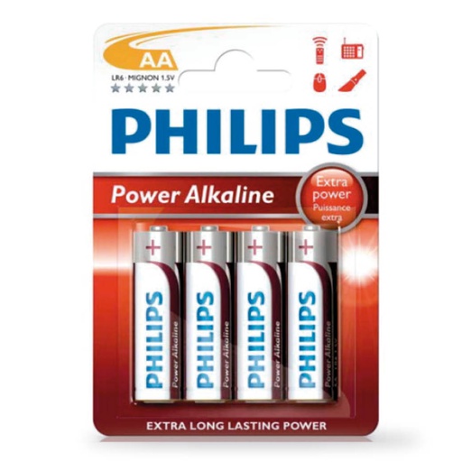 [009000312] Pila alkalina PHILIPS LR6 (AA) Blíster 4 Ud.