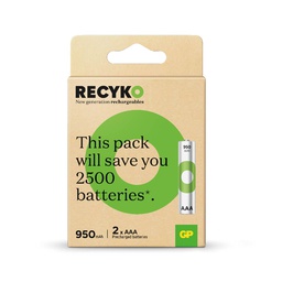 [106005008] GP Rechargeable HR03 (AAA) 1000mAh Battery 2pcs/box