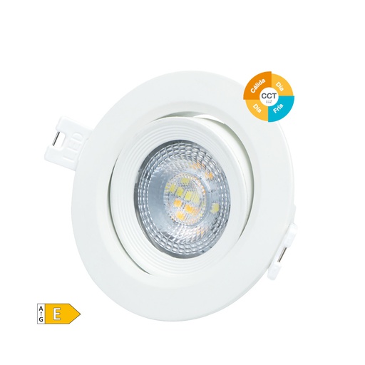 [200400000] Aro basculante redondo empotrable LED Serie Banok 7W 3000-4000-6500K Blanco