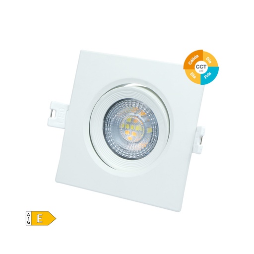 [200400001] Aro basculante cuadrado empotrable LED Serie Banok 7W 3000-4000-6500K Blanco