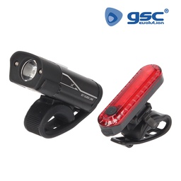 [201835000] Set luces bicicleta LED recargable USB impermeable delantera y trasera