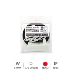 [204020003] Kit 5 m Tira de LED 6 W/M IP20 Vermelho preparado