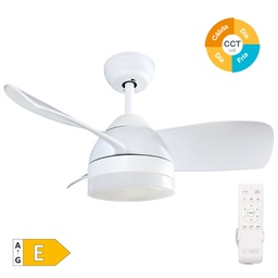 [300005033] Ventilateur de plafond avec commande 28' moteur DC CCT 3 pales Blanc