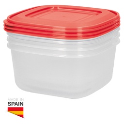 [401030001] Pack de 3 boîtes hermétiques en plastique 0,60 L