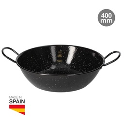 [401025004] Plat à paella profond émaillé avec poignées Ø400 mm