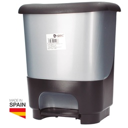 [402005002] Cubo de basura con pedal 10L Negro/Plata - Retráctil 4uds