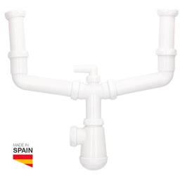 [404035007] Siphon double évier sans valves