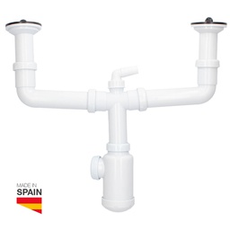 [404035008] Siphon double pour évier avec valves